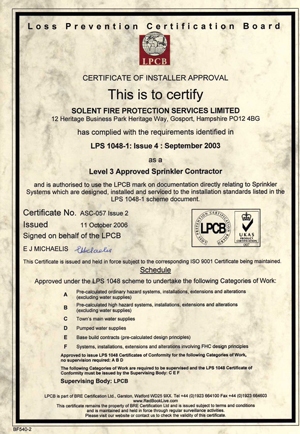 LPS Certificate