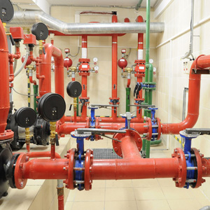 Fire safety water pipe matrix installation